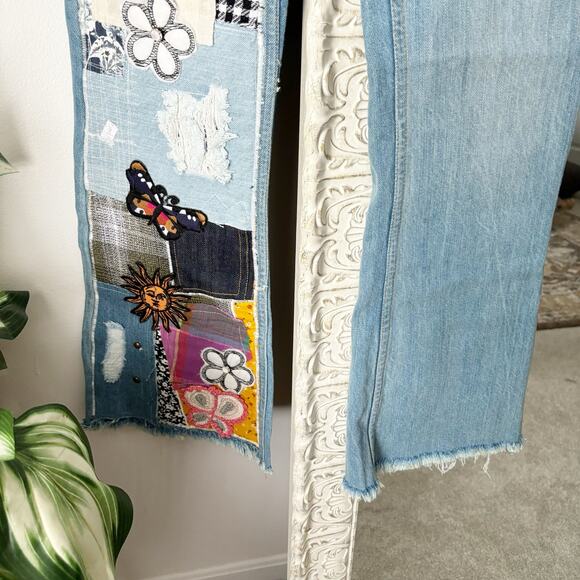 BDG Patchwork Retro Boho Flare Jeans - Picture 3 of 9